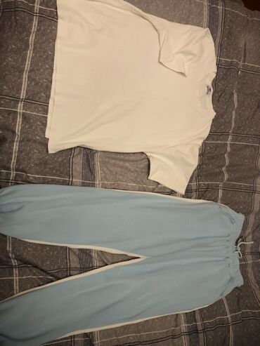 флисовые мужские спортивные костюмы: İdman dəsti, L, rəng - Ağ