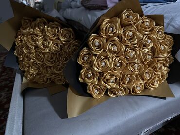 цветы розы купить: Золотые розы 25 шт💛 Цветы из лент Пишите для заказа любой цвет и