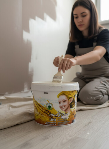 моющий: Моющаяся краска Alina Paint Uni предназначена для внутренних работ