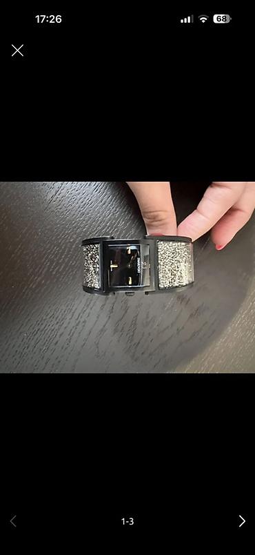uz maska: Qadın qol saatı – Swarovski - Rəng: qara - Korpus və qolbaq: geniş — 1