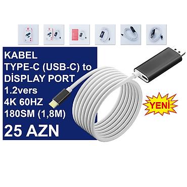 Digər kompüter aksesuarları: Display Port Kabellər ⭐Type-C (USB-C) to Display Port 1.2vers 1,8m 4K — 6