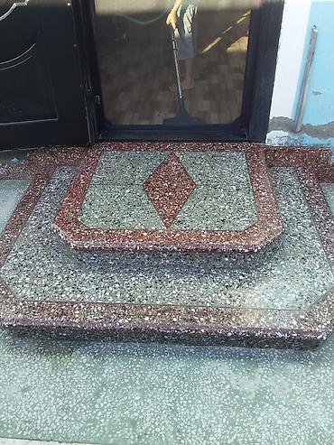 Beton işləri: Teras, həyət və pilləkənlər üçün mozaik-beton döşəmə işləri. - — 5
