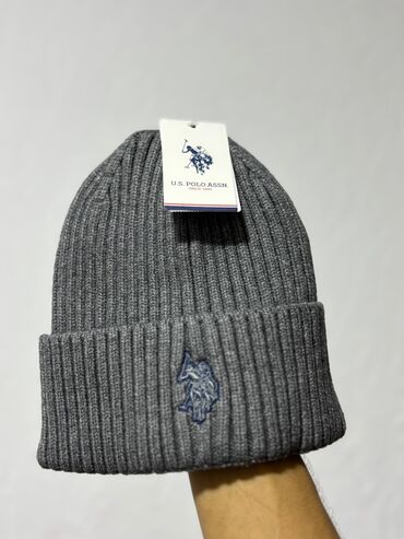 купить шапку ушанку: Мужской головной убор, Us Polo Assn, Новый, цвет - Серый, Самовывоз