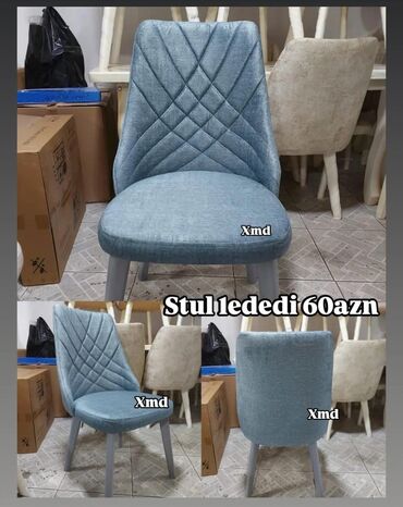 stol uzlukleri: Для гостиной, Нескладной, цвет - Синий Стул