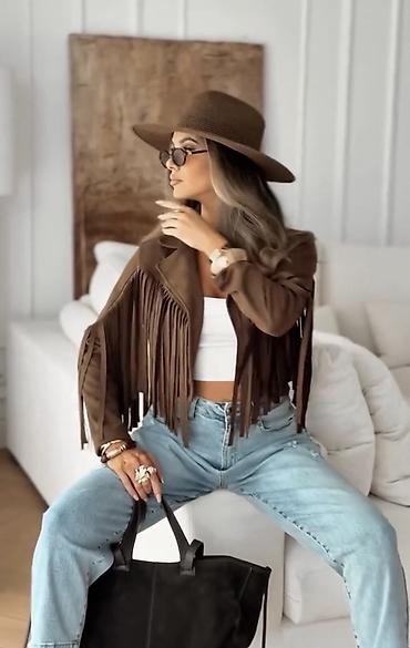 Pončo: 🔥Ženska kraća jakna sa resama - Stil: western/boho, kroj do struka - — 3