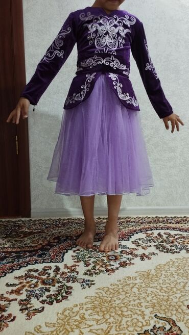 платье национальное: Бальное платье, Длинная модель, цвет - Фиолетовый, В наличии