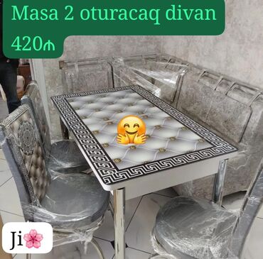 mətbəx mebelləri instagram: Künc divan və masa desti yeni