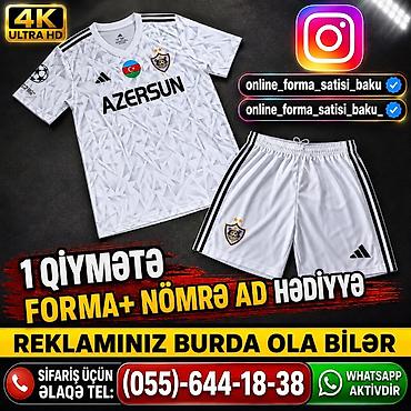 qarabaq fk: Qarabağ FK ağ rəngli futbol forması dəsti - Dəst: köynək + şortik - — 1