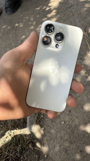 клавиатура ош: IPhone 15 Pro, Колдонулган, 128 ГБ, White Titanium, 92 %