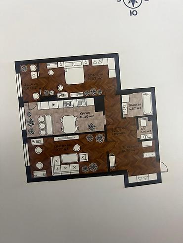 6: 2 комнаты, 82 м², БГУ Элитка, 6 этаж, Готовая ПСО (под самоотделку) — 2