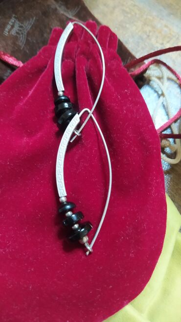 Серебряные серьги: Серебряные серьги, Проба 925, Агат, Женские, Новый — 11