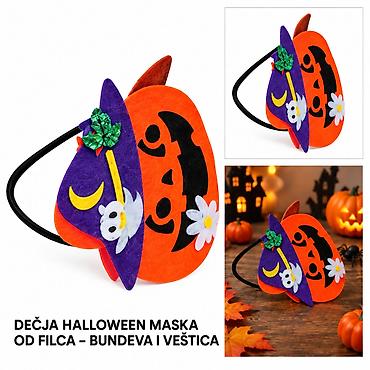 KMT Halloween dečja maska od filca – bundeva i veštica HW-021 - Opis