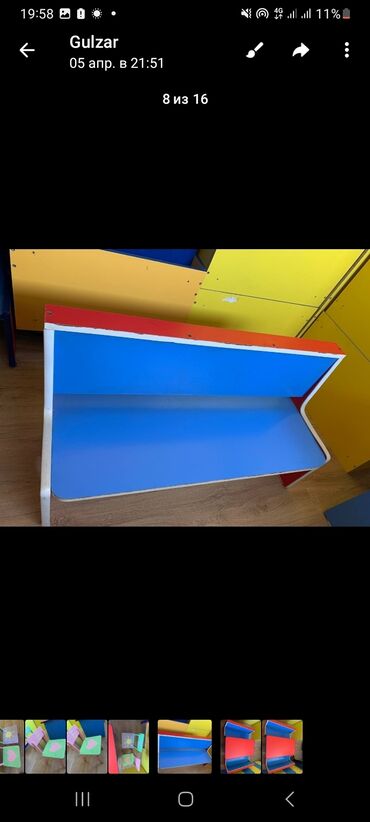 мебель в детский сад: Детский гарнитур, цвет - Голубой, Б/у