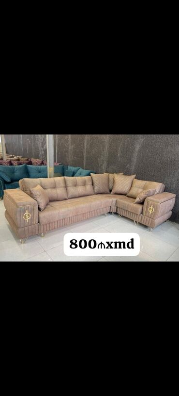 Divanlar: Künc divan, Açılmayan, Bazasız, Vеlur parça — 8