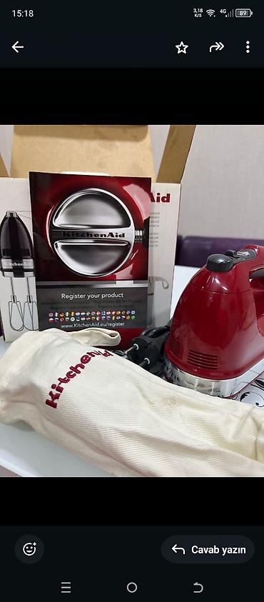 el mikseri: KitchenAid 9 Speed Hand Mixer – əl mikseri Xüsusiyyətlər: - 9 sürət — 2