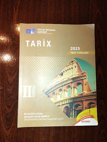 Testlər: Məhsul: “Tarix 2025 – Test Toplusu” (II hissə) Nəşriyyat: Dövlət — 1