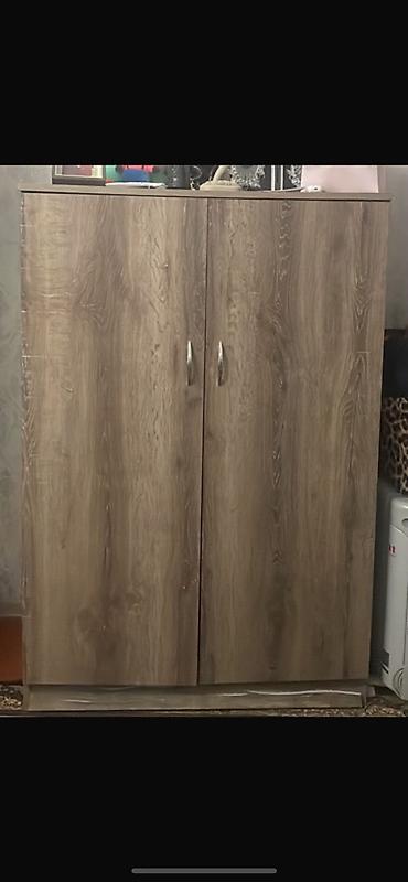 İki qapılı garderob şkaf - Material: ağac fakturalı laminat/LDSP səth