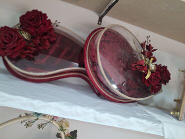 Toy aksesuarları: Toy və nişan üçün zərif hədiyyə/nişan səbəti və vitrin dəstləri - — 3