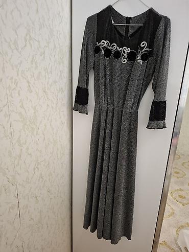 qış donu: Boz rəngli uzun geyim - Model: Uzun, ətək hissəsi geniş açılan — 2