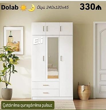 mini skaf: Ağ rəngdə paltar dolabı Ölçü: 240×120×45 sm Qiymət: 330 ₼ — 1