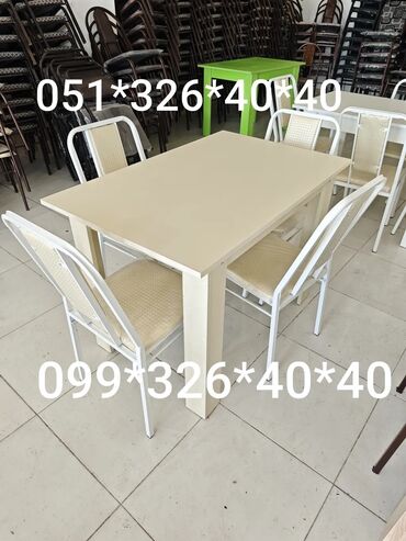 Masa və oturacaq dəstləri: Kafe, yeməkxana və ev üçün masa-stul dəstləri Məhsul təsviri: - — 8