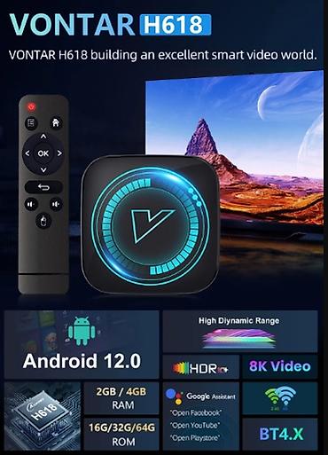 DVD i Blu-ray plejeri: Android tv boks Vontar 8K - H618 - 4/32GB - Android 12 Garancija na — 2