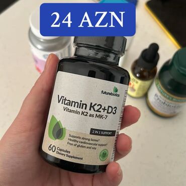 Vitaminlər və BAƏ: Satışda müxtəlif qida əlavələri: 1) Futurebiotics Vitamin K2 + D3 — 1