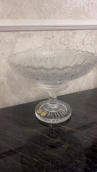 xrustal vaz: Bohemiya kristal meyvə/ - İstehsal: Çexiya, Bohemia Made in — 3
