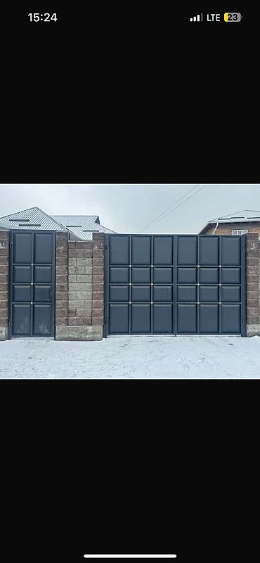 Откатные ворота: Стальные, Автоматические, Консольная конструкция, Для частного дома, С калиткой, Оптом, Новый, Бесплатная установка — 14