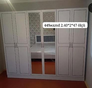 divar skafi: Altı qapılı şkaf – güzgülü model - Ölçü: 2.40 m (eni) × 2 m — 1
