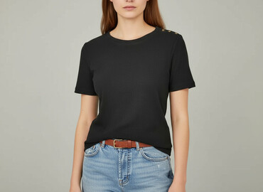 guess czarne t shirty: T-shirt damski, rozmiar L