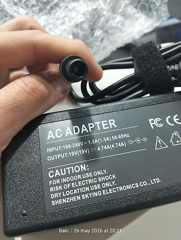samsung notebooklar: AC Adapter – noutbuk üçün şarj cihazı Texniki göstəricilər: - Giriş — 3