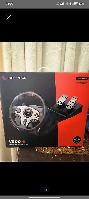 plestesen 6: Rampage V900-S Gaming Racing Wheel Set - Tam dəst: sükan və 2 pedallı — 2