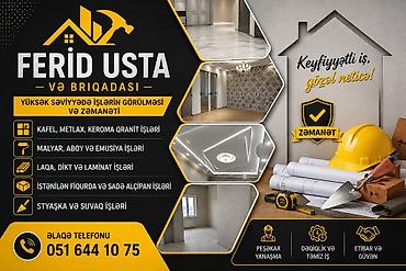 tavan ucun ventilyator: Ferid Usta və briqadası – tam təmir və daxili bəzək işləri Xidmətlər — 1