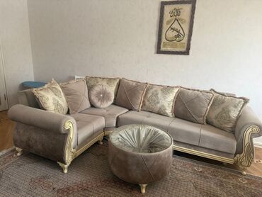 Salon, tibbi mebel dəsti: Künc divan, İşlənmiş, Açılan, Bazalı