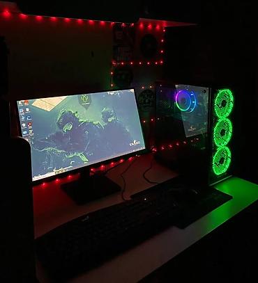 monitor asus: TƏCİLİİ SATILIR!!!!! ELİMYANDİİ!!! Gaming PC komplekti – RGB işıqlı — 2