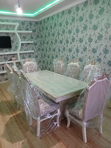 ağac: Qonaq otağı üçün, Yeni, Açılan, Dördbucaq masa, 6 stul — 10
