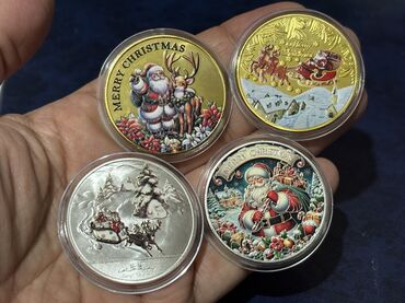 Sikkələr: Yeni il/Christmas temalı xatirə sikkəsi Məhsul təsviri: - Qızılı — 1