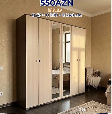 paltar dolabları: Məhsul: 5 qapılı geyim dolabı Qiymət: 550 AZN Ölçülər: Dərinlik 47 — 1