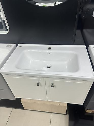 silver kitchen: Тумба с умывальником для ванной комнаты - Размер умывальника: 80×47 — 2