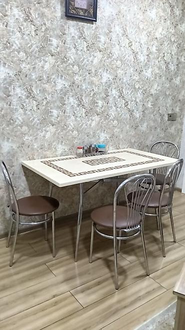 Mətbəx üçün, Yeni, Açılmayan, Dördbucaq masa, 4 stul