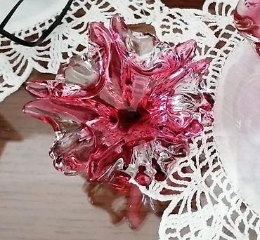 Ostali kućni dekor: Murano, ručno duvano RUŽIČASTI KRISTAL pepeljara 210gr. Murano — 3