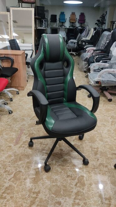 Ofis və oyun kresloları: Yeni, Təkərli, Qolları tənzimlənmir, Dəri — 3