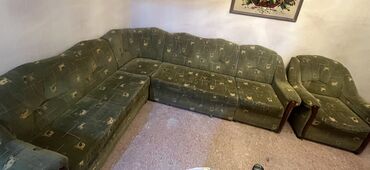 продадим диван: Гарнитур для зала, Кресло, Диван, цвет - Зеленый, Б/у