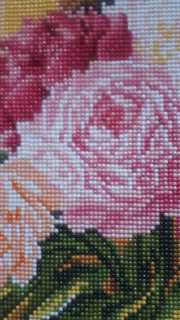 Şəkillər, tablolar: Готовая алмазная мозаика ПИОНЫ. Нужно лишь вставить в рамку. Стразы — 5