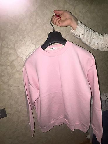 kofta modelleri: Pastel çəhrayı rəngdə uniseks svitşot - Model: crewneck (dairəvi — 1