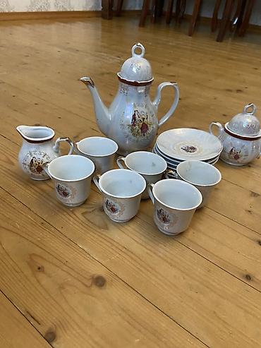 samovar satisi lalafo: Çay dəsti, rəng - Göy, Farfor, 6 nəfərlik, Çexiya — 6