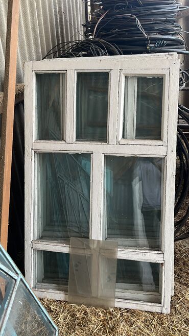 прямой шифер: Деревянное окно, цвет - Белый, Б/у, Самовывоз