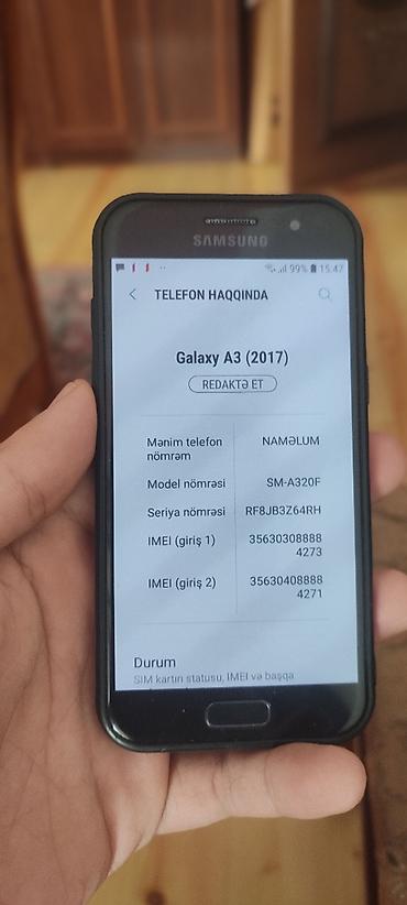 en ucuz lenovo: Samsung Galaxy A3 2017, rəng - Qara — 2