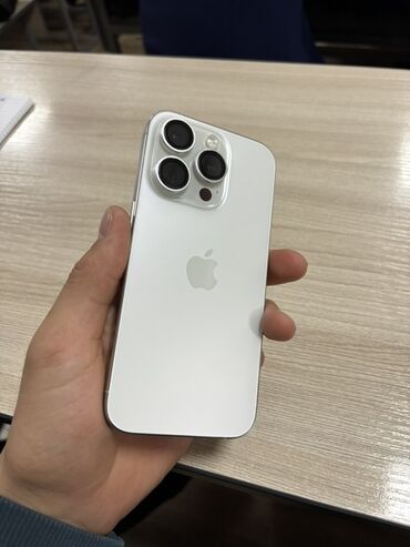 поко 3х про: IPhone 15 Pro, Колдонулган, 256 ГБ, White Titanium, Каптама, 89 %